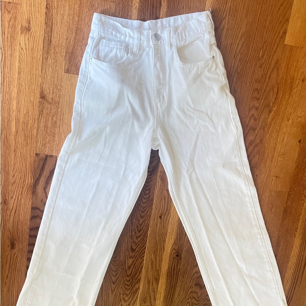 SHEIN White Denim High Waisted Jeans